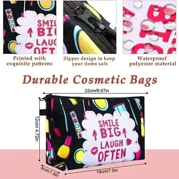 Cosmetic Bag Waterproof Zipper Pouch - Picture 2 of 2